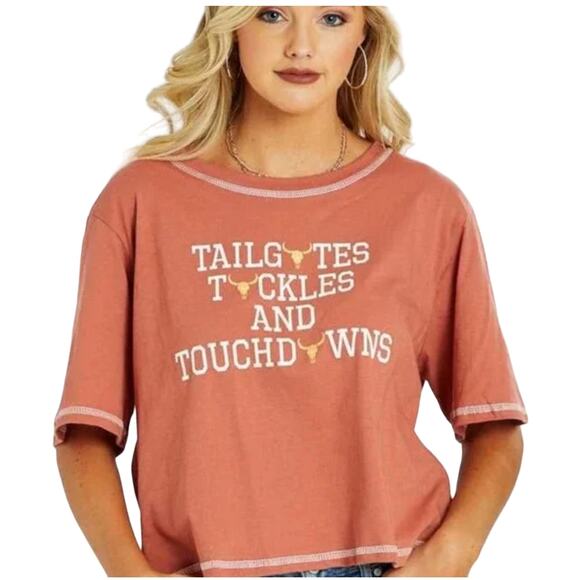 NWT Altar'd State University of Texas "Tailgates, Tackles & Football" Shirt - Picture 3 of 8